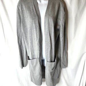 Mercer +Mettle Women's Size Medium Gray Open Cardigan Pockets